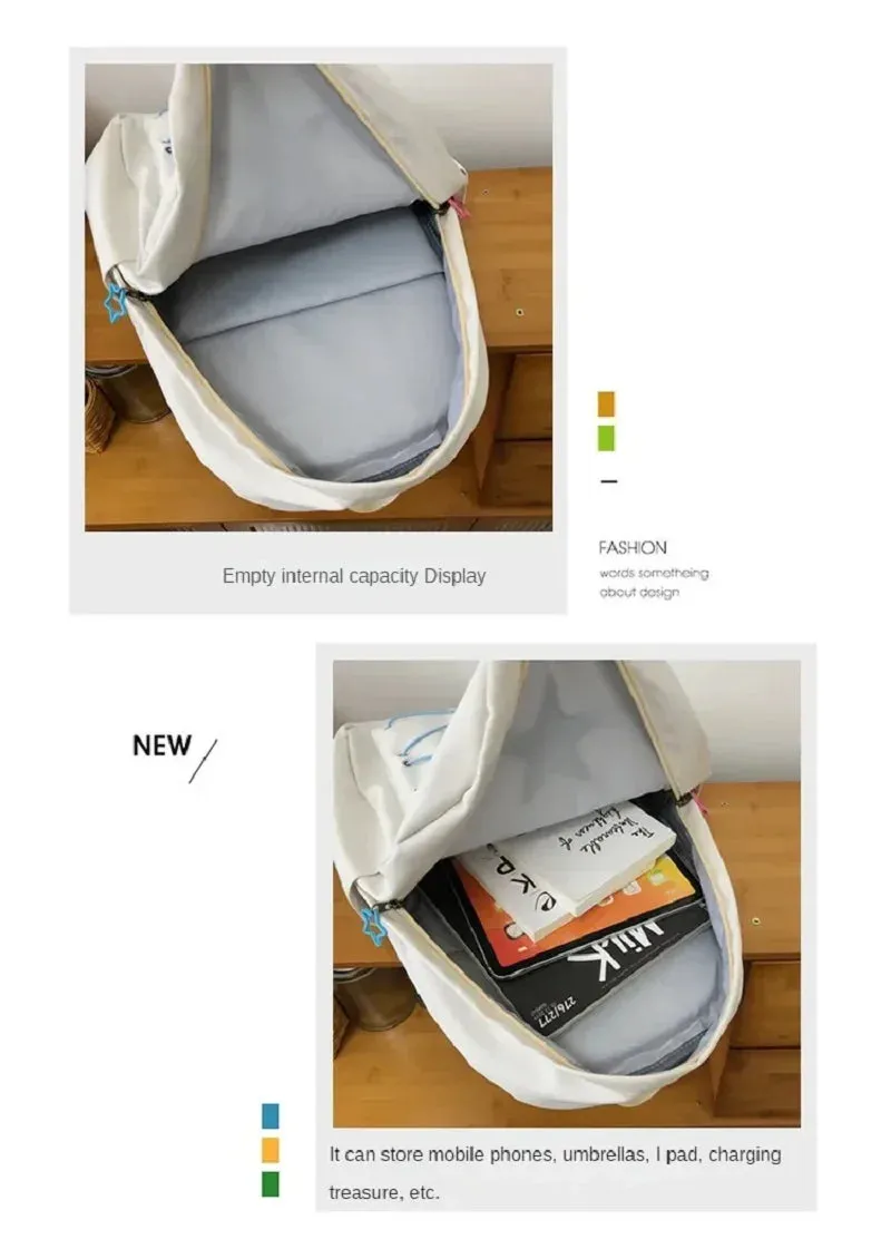 🌟 Kawaii Starry Backpack 🎒 | Y2K Japanese Streetwear for Trendy Students ✨