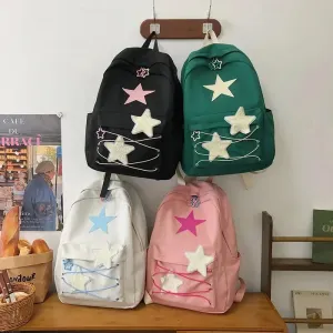 🌟 Kawaii Starry Backpack 🎒 | Y2K Japanese Streetwear for Trendy Students ✨