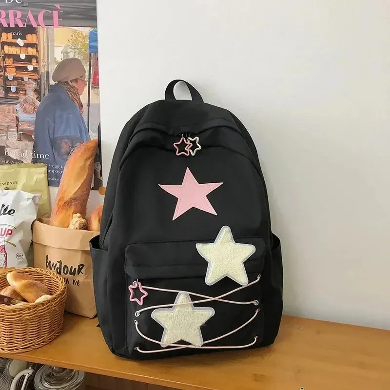 🌟 Kawaii Starry Backpack 🎒 | Y2K Japanese Streetwear for Trendy Students ✨