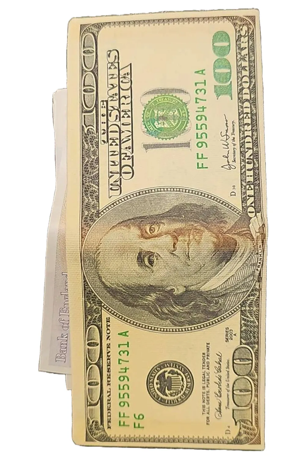 100 US Dollar Bill Bifold Wallet