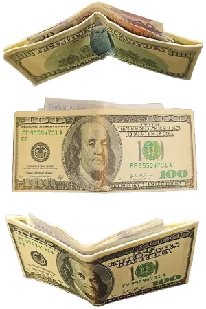 100 US Dollar Bill Bifold Wallet