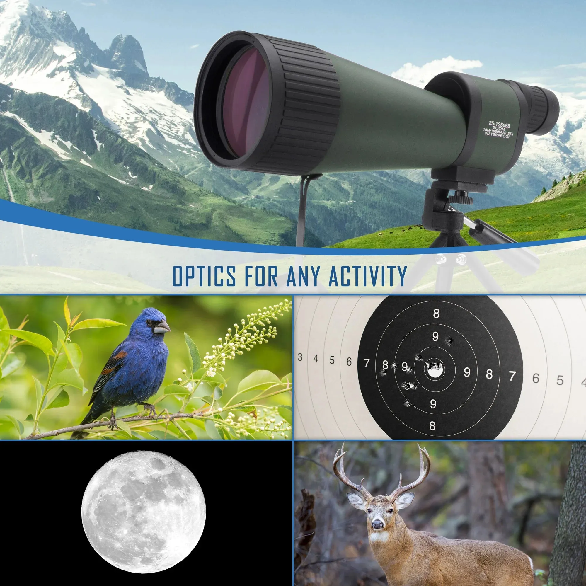 18-90x88mm Benchmark Waterproof Straight Spotting Scope | AD11334
