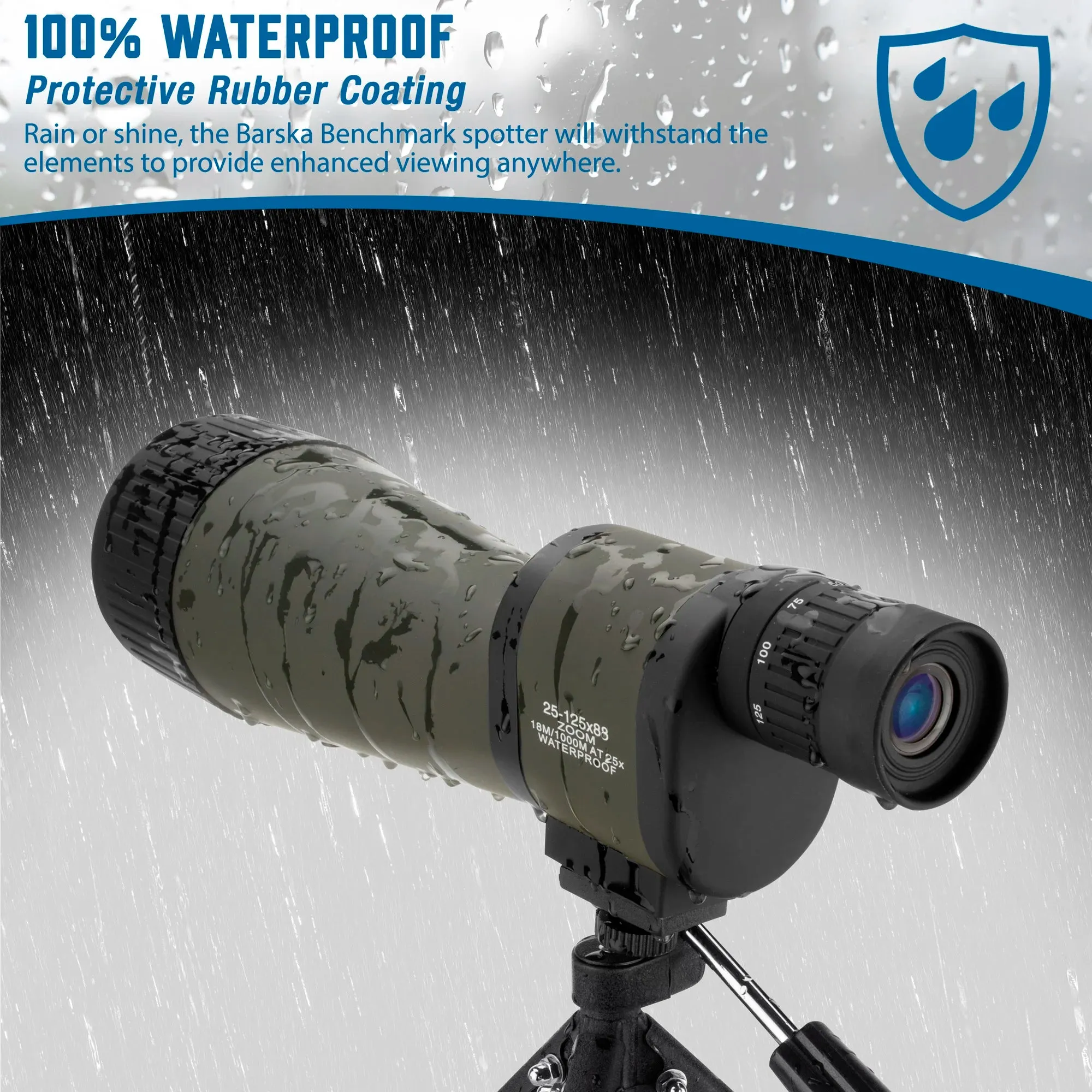 18-90x88mm Benchmark Waterproof Straight Spotting Scope | AD11334