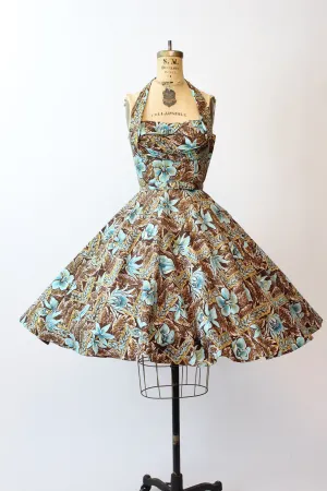1950s orchid HAWAIIAN HALTER dress xs | new spring summer