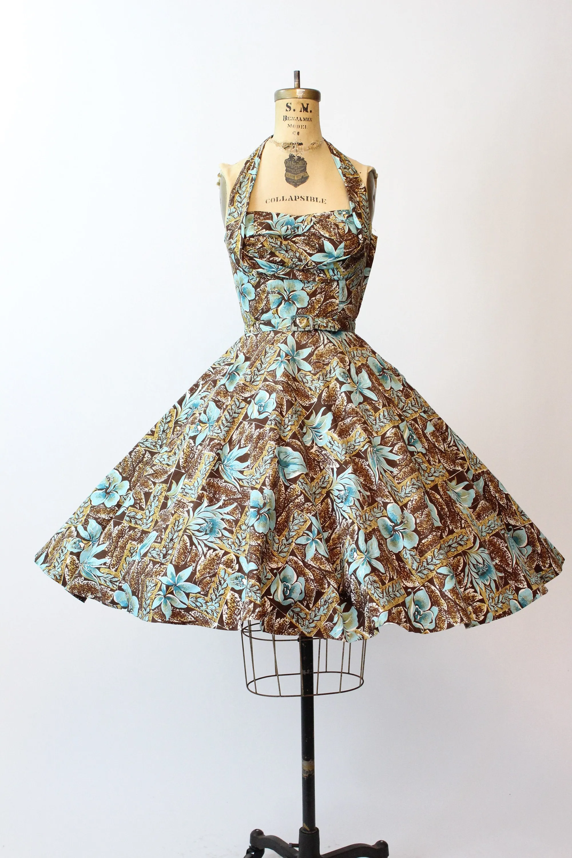 1950s orchid HAWAIIAN HALTER dress xs | new spring summer