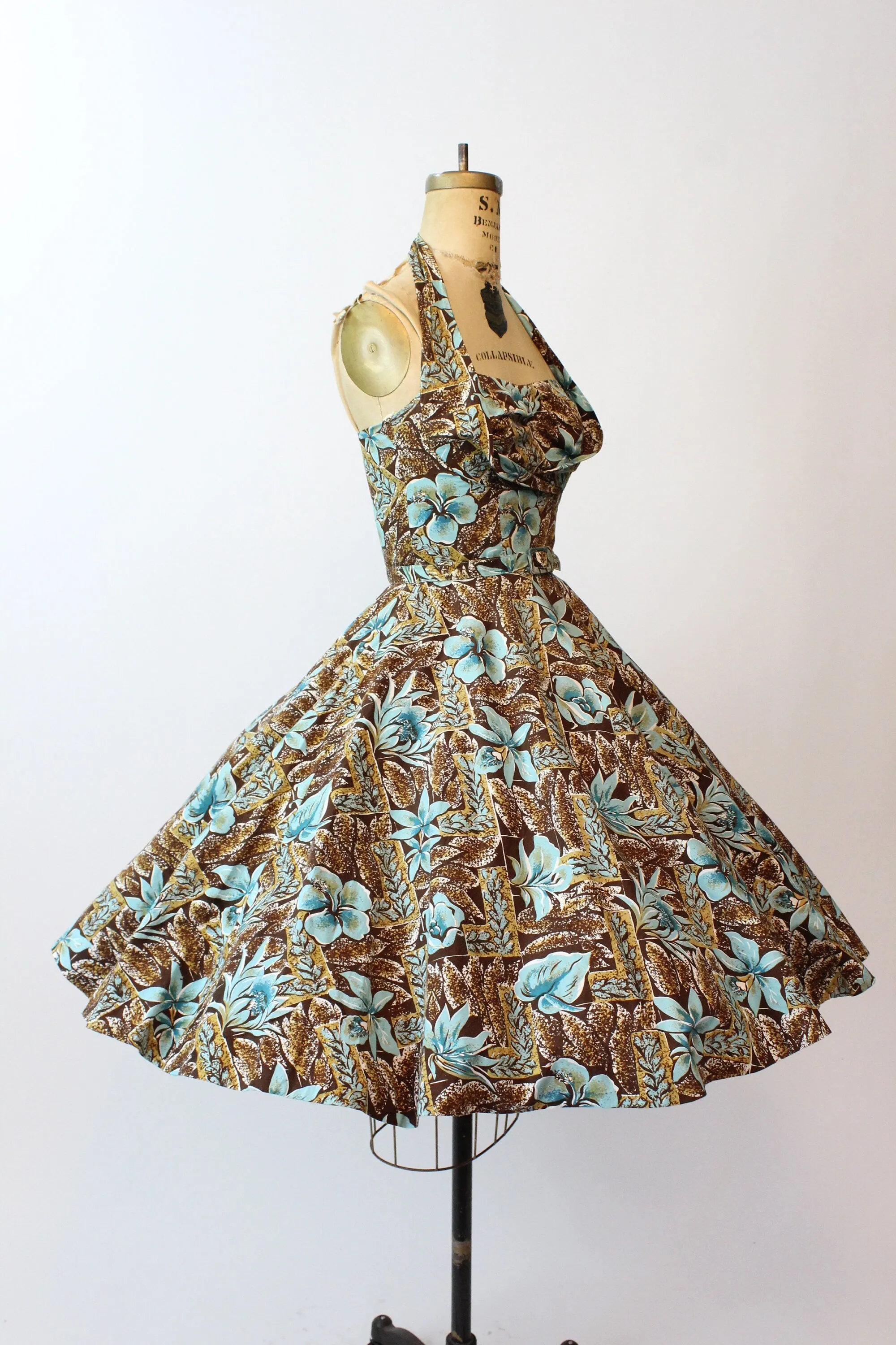 1950s orchid HAWAIIAN HALTER dress xs | new spring summer