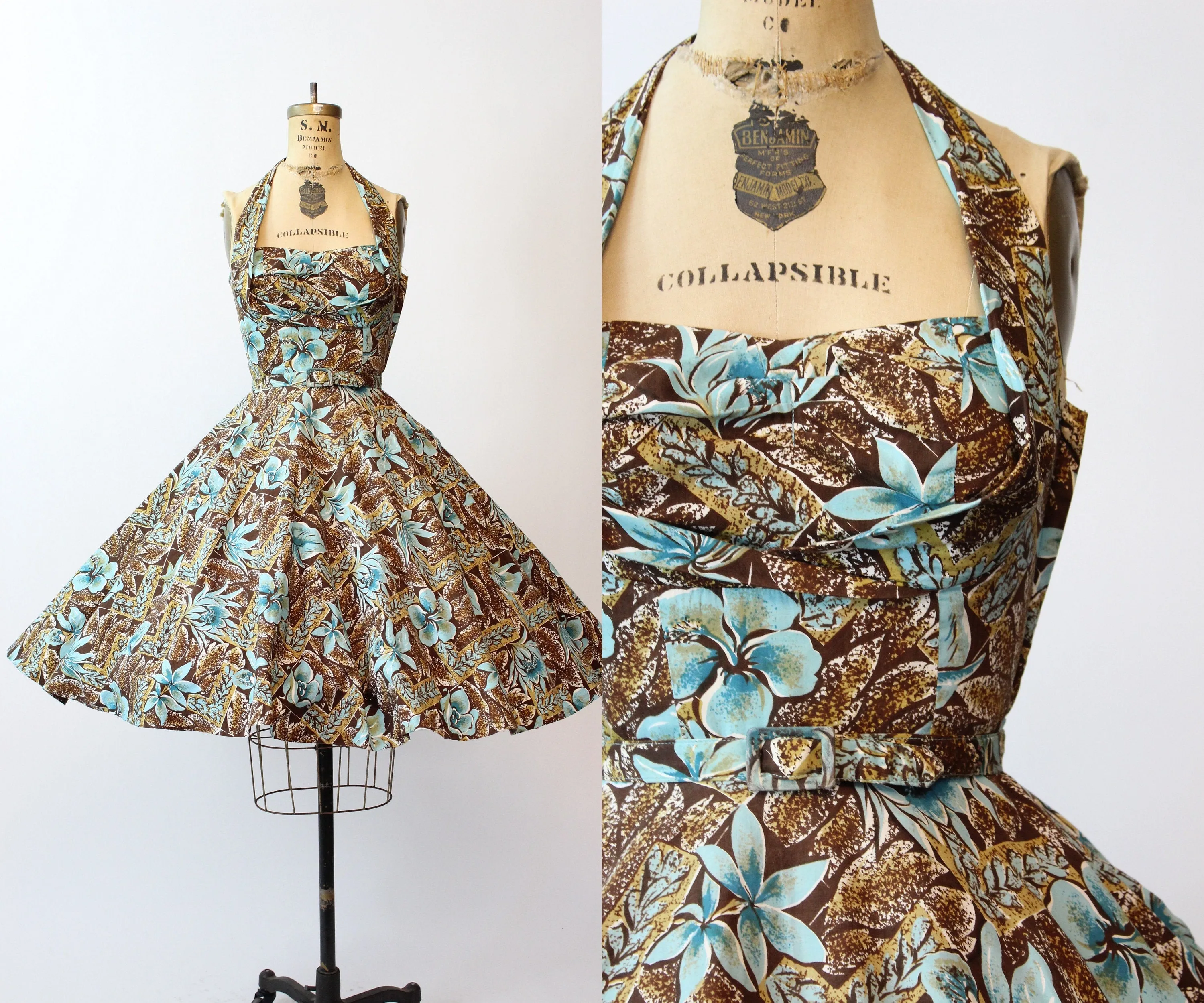 1950s orchid HAWAIIAN HALTER dress xs | new spring summer
