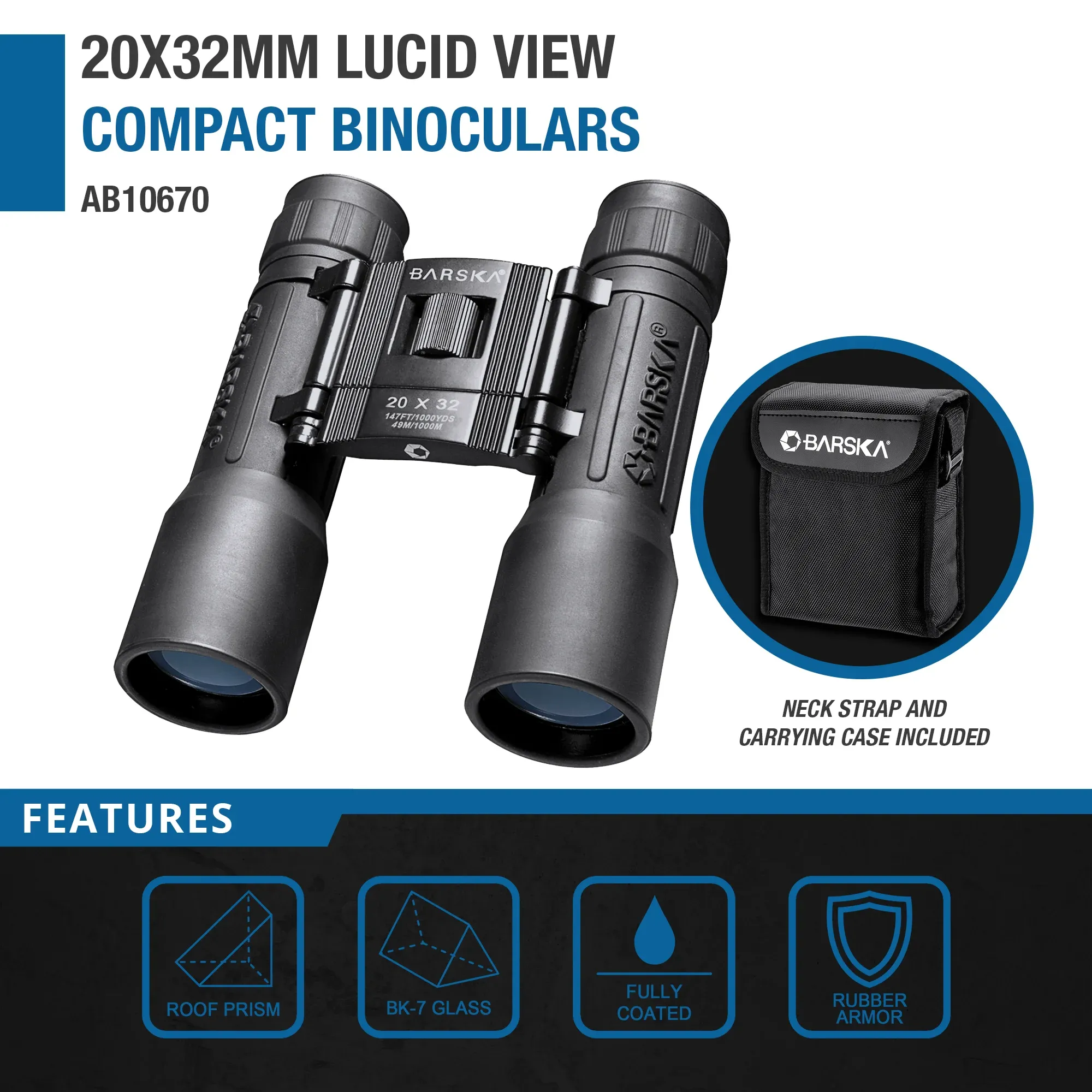 20x32mm Lucid View Compact Binoculars, 1st Gen | AB10670