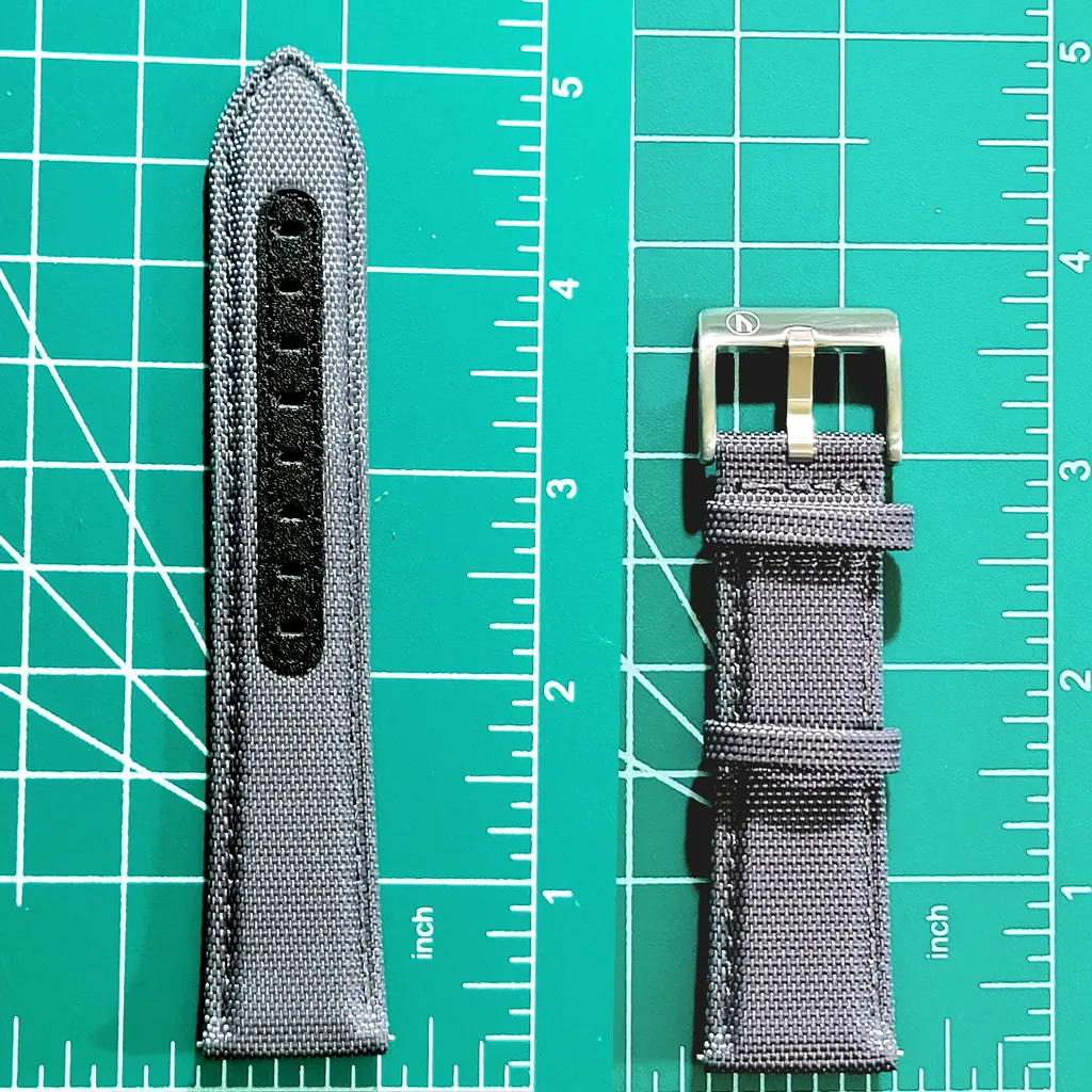 22mm Sailcloth and Leather watch strap