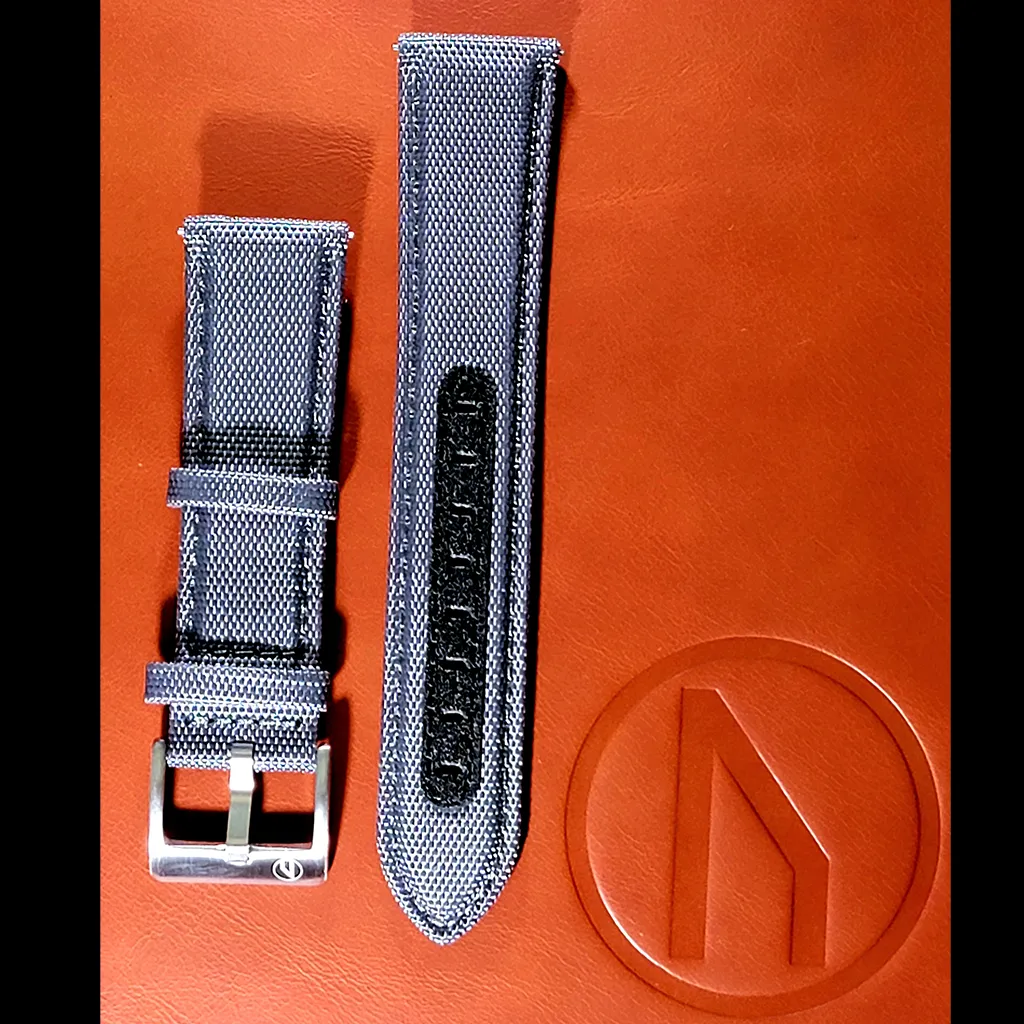 22mm Sailcloth and Leather watch strap