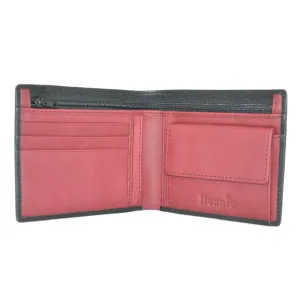 3-Card Zip Pocket Coin Wallet - Black/Red