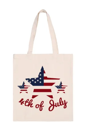 4th of July Print Minimalist Fashion Tote Bag - Pack of 6