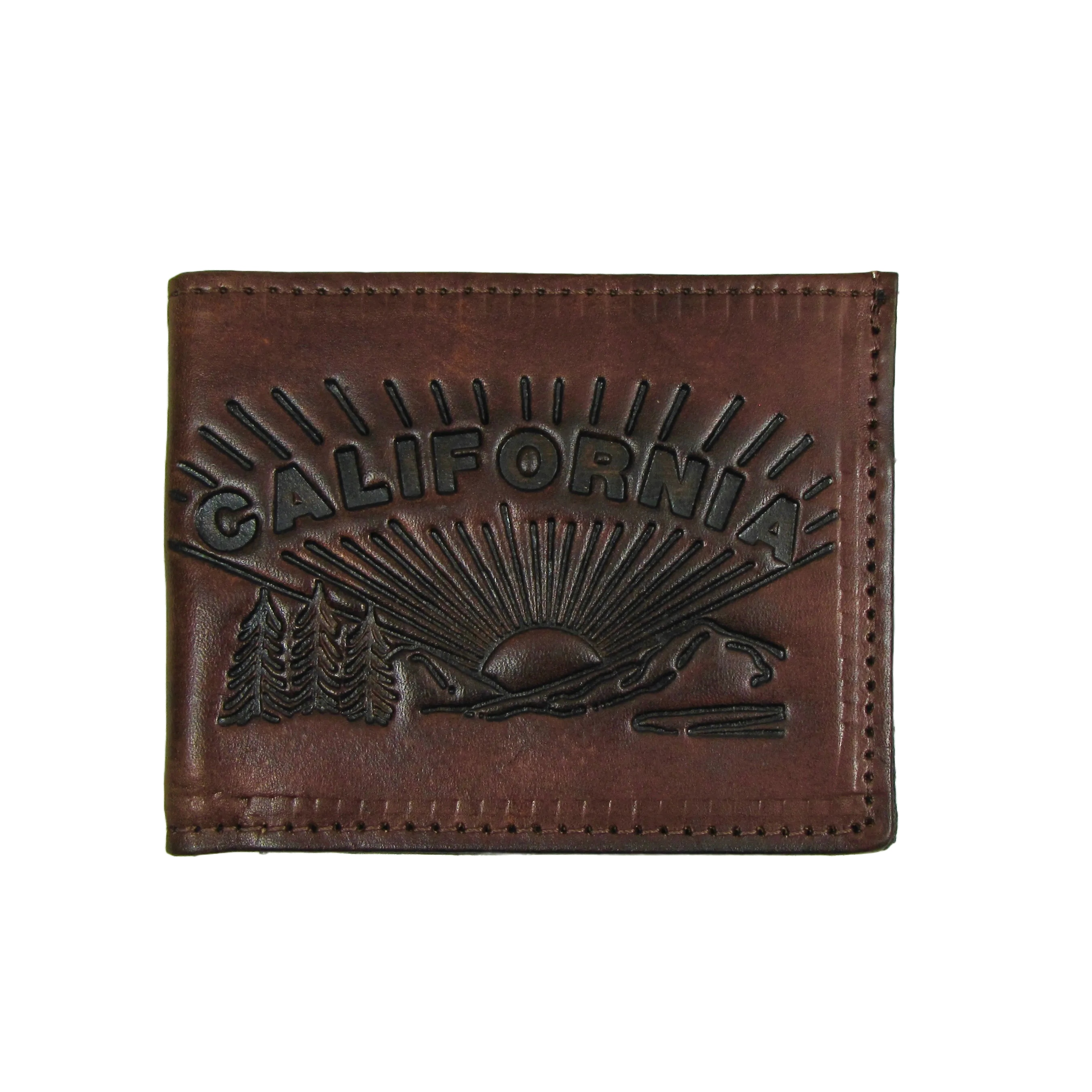 AB330-CA  Antique Finish Slim Billfold-California