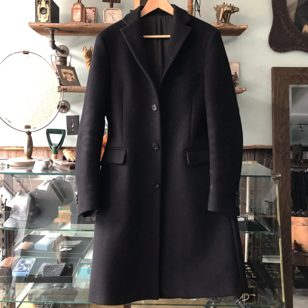 Acne Studios Black Wool Garret Coat - M