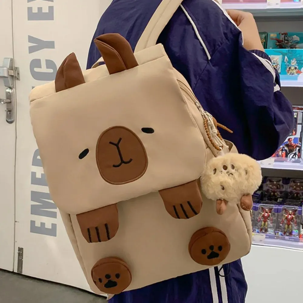 Adorable Kawaii Capybara Backpack 🐾 | Large Capacity Travel Bag 🎒 | Perfect for Students & Couples 💕 | Waterproof Crossbody Handbag 🎁