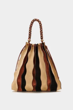 Adria Large Pleated Wave Bag in Dune Colorblock