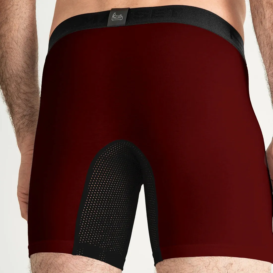 AirFlow Boxer Brief 7.6" OpenFly, Burgundy