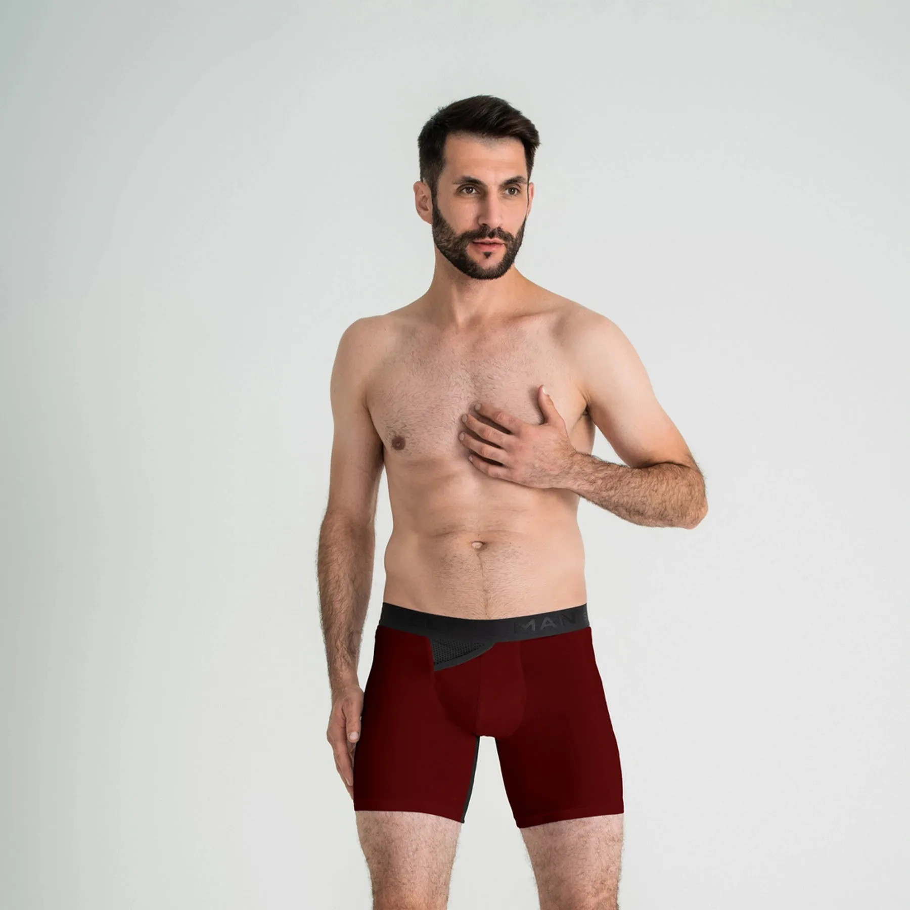 AirFlow Boxer Brief 7.6" OpenFly, Burgundy