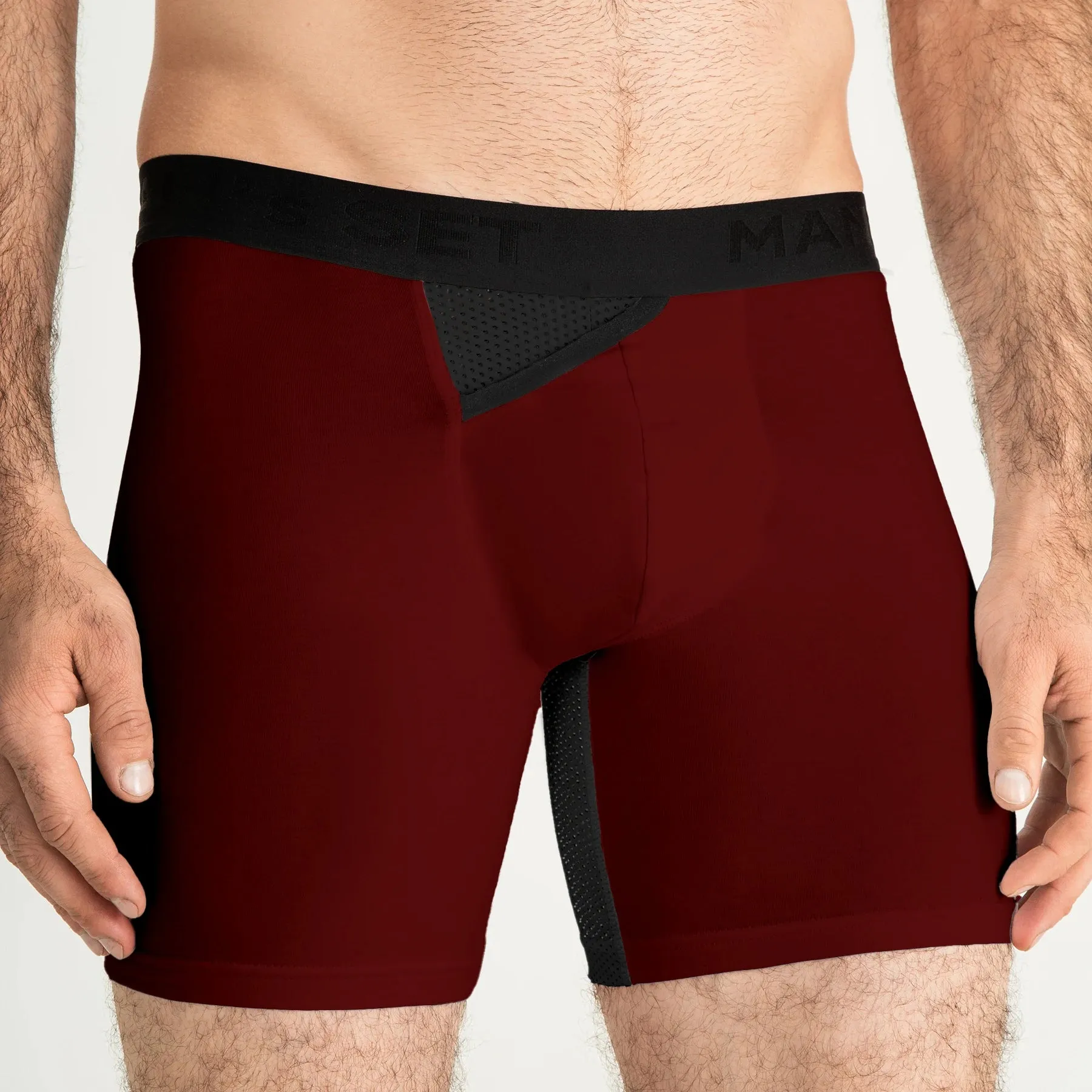 AirFlow Boxer Brief 7.6" OpenFly, Burgundy