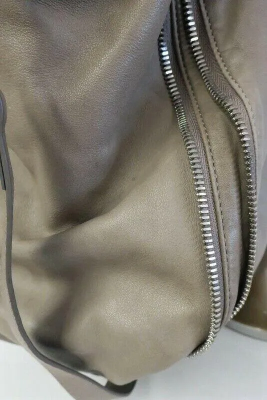 Alexander Wang Trudy Zip-Around Tote Taupe Leather Large Crossbody Shoulder Bag