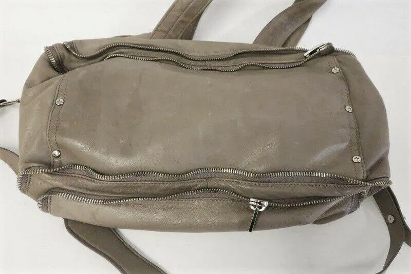 Alexander Wang Trudy Zip-Around Tote Taupe Leather Large Crossbody Shoulder Bag