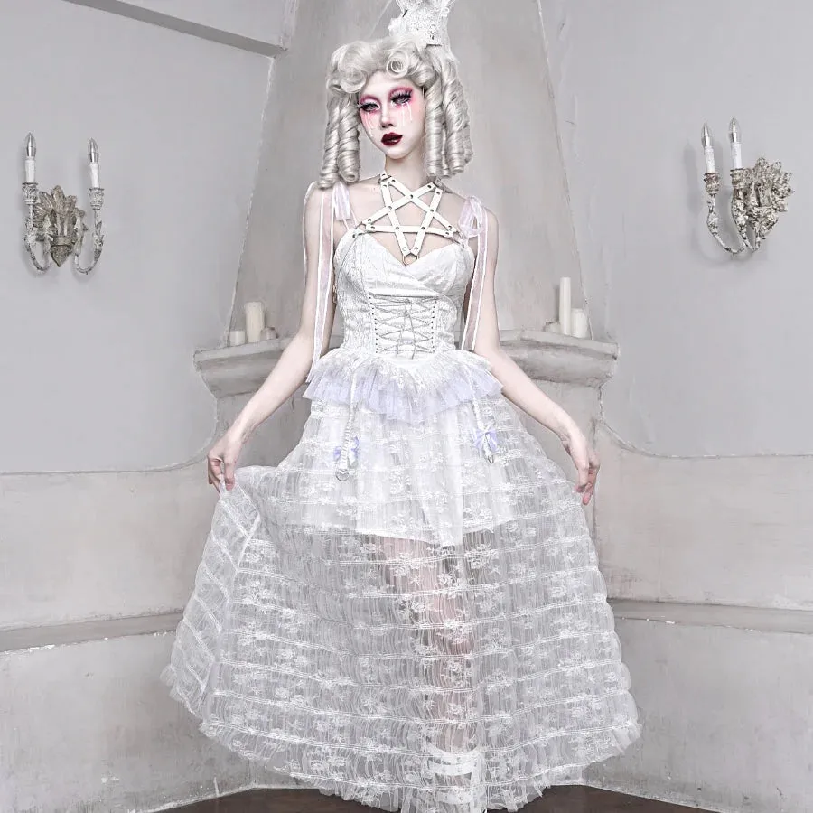 Alice White Gothic Lace High Waist Slip Dress