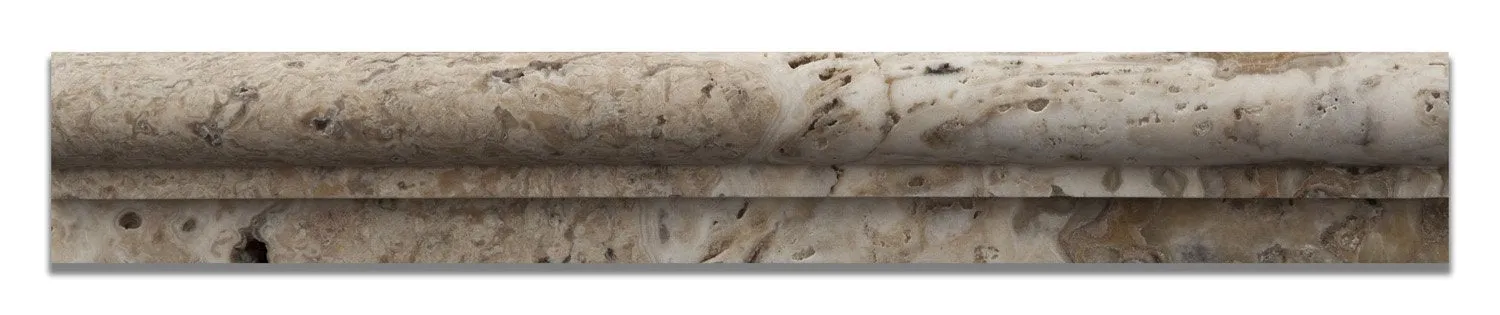 Antico Onyx Travertine Honed 2 X 12 OG-1 Chair Rail Trim - Standard Quality - BOX of 15 PCS.