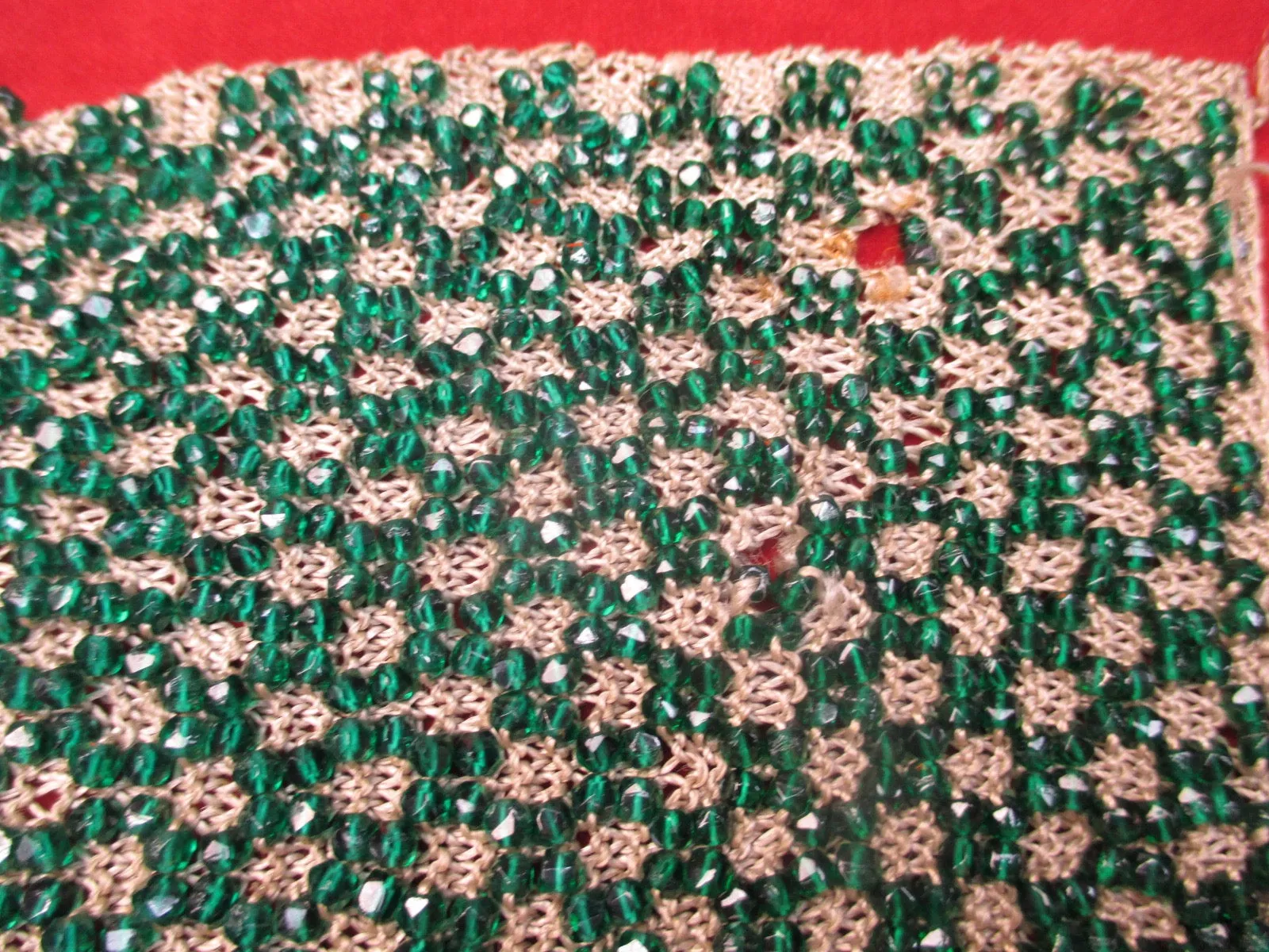 Antique Victorian Glass Beaded Panel
