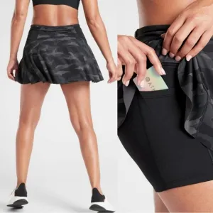 Athleta Match Point Skort Black Camo Large
