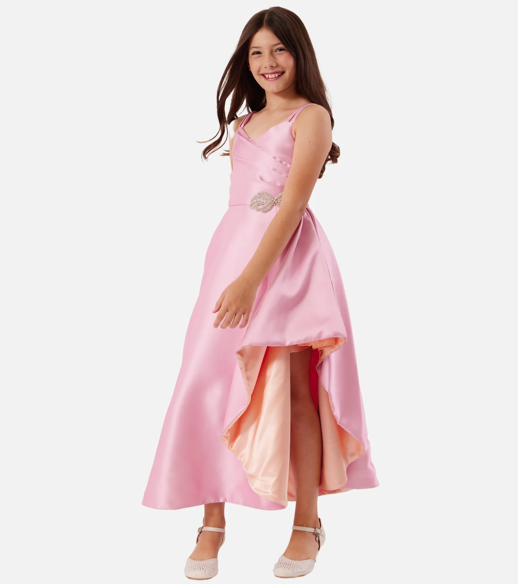 Aubrey Two-Tone Cascade Gown