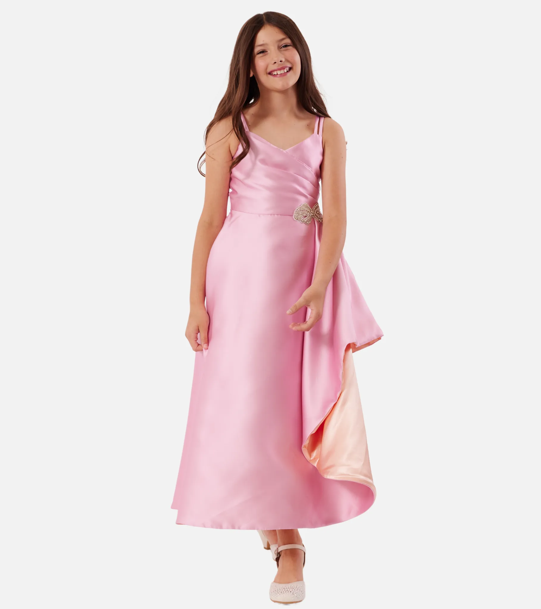 Aubrey Two-Tone Cascade Gown