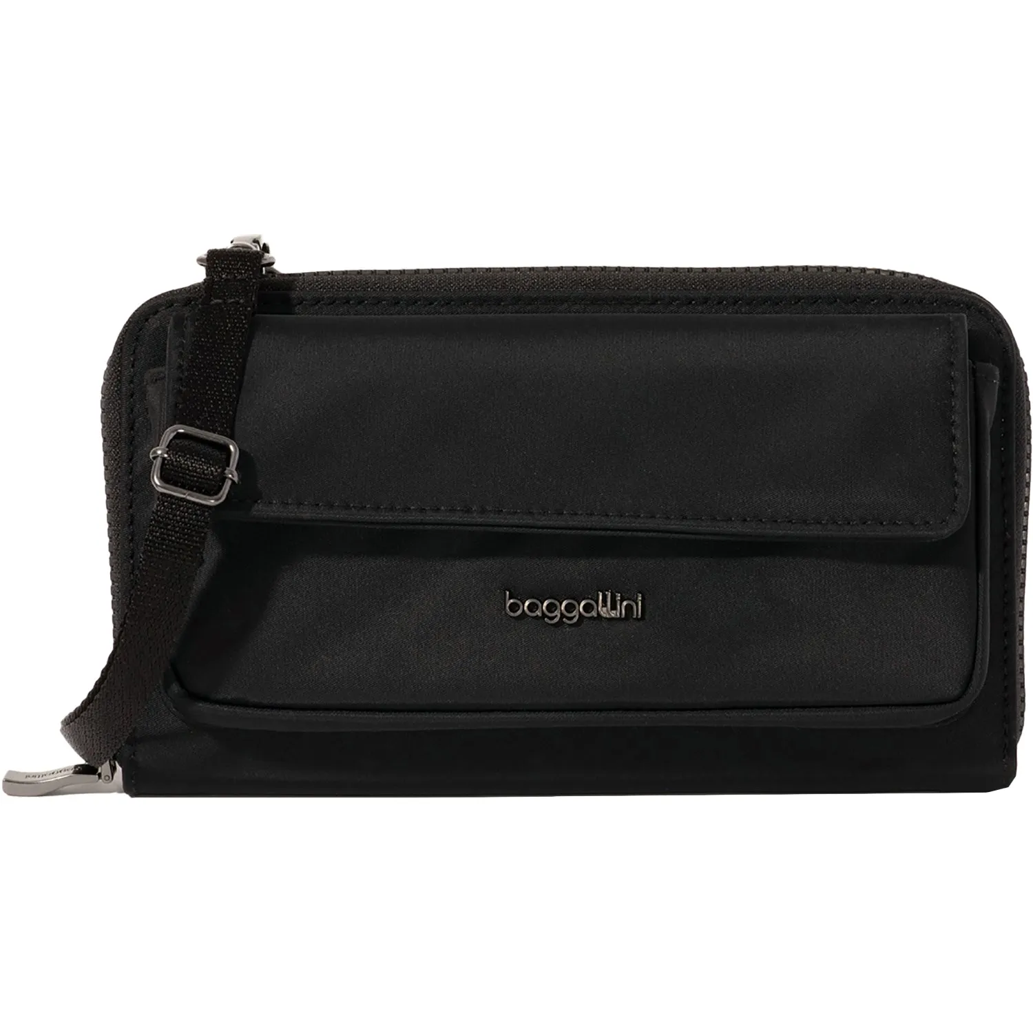 Baggallini RFID Phone Wallet Crossbody Black Twill