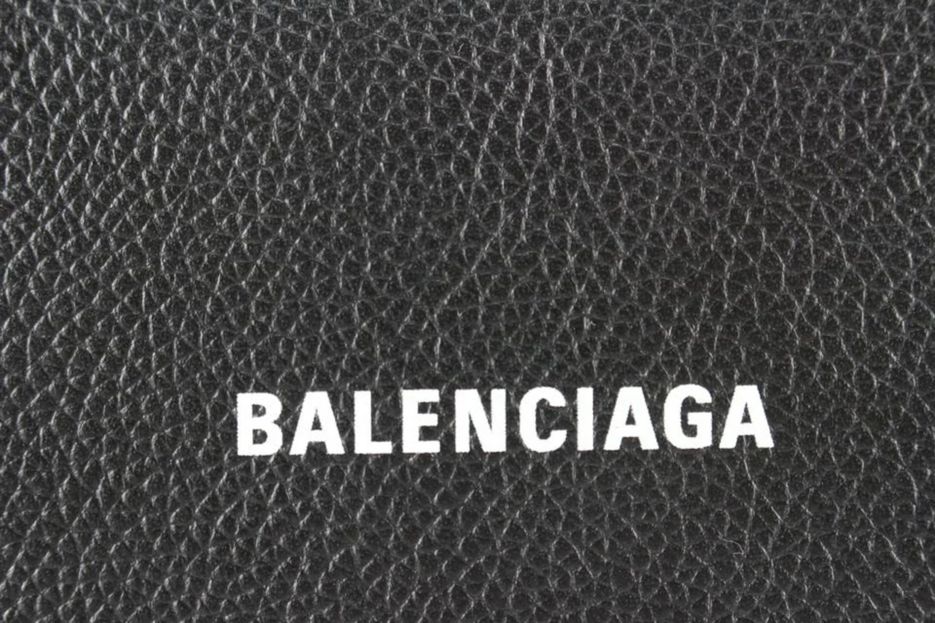Balenciaga Black Leather Classic Logo Wallet on Chain Gold Chain 48ba624s