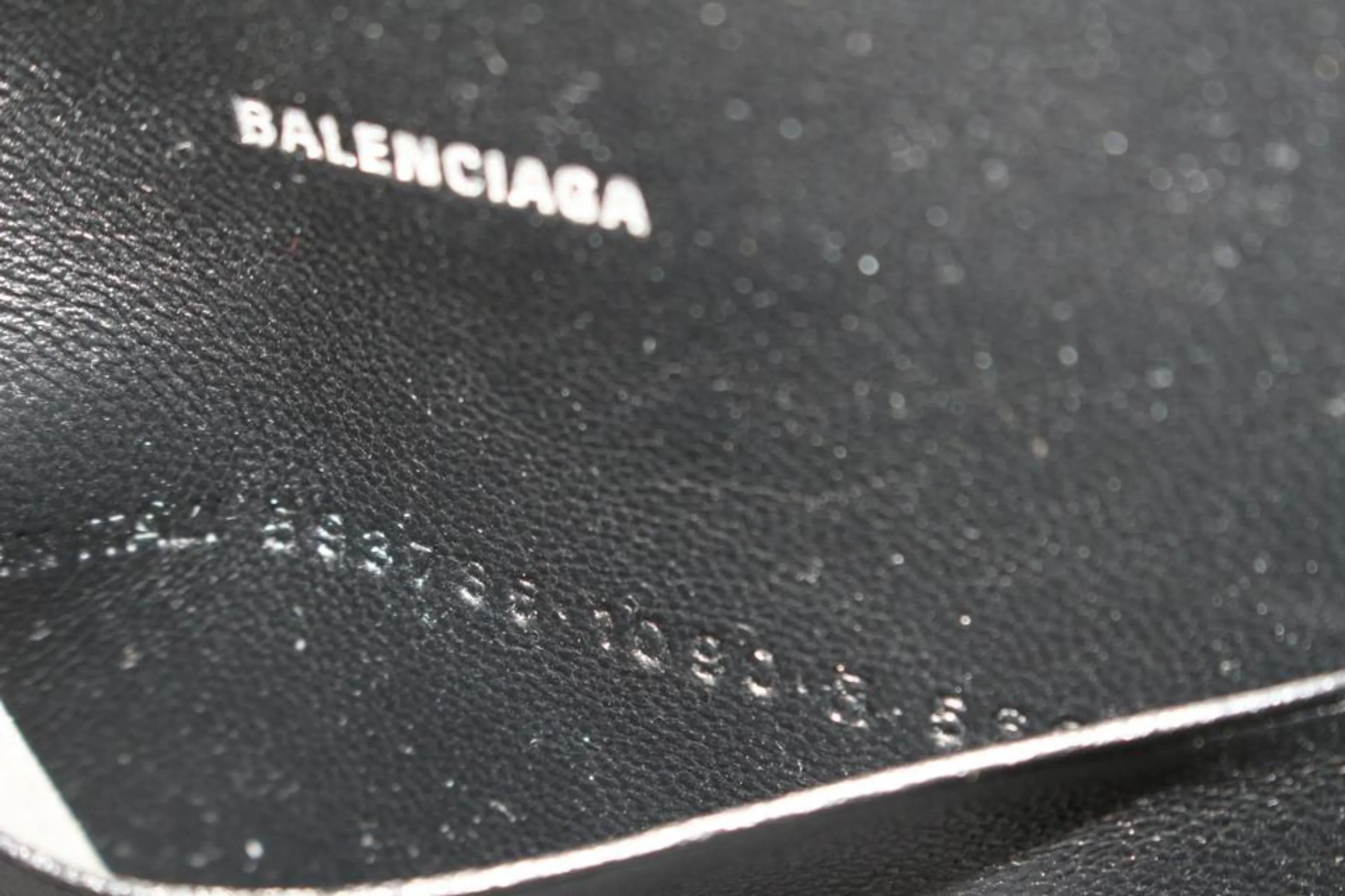 Balenciaga Black Leather Classic Logo Wallet on Chain Gold Chain 48ba624s