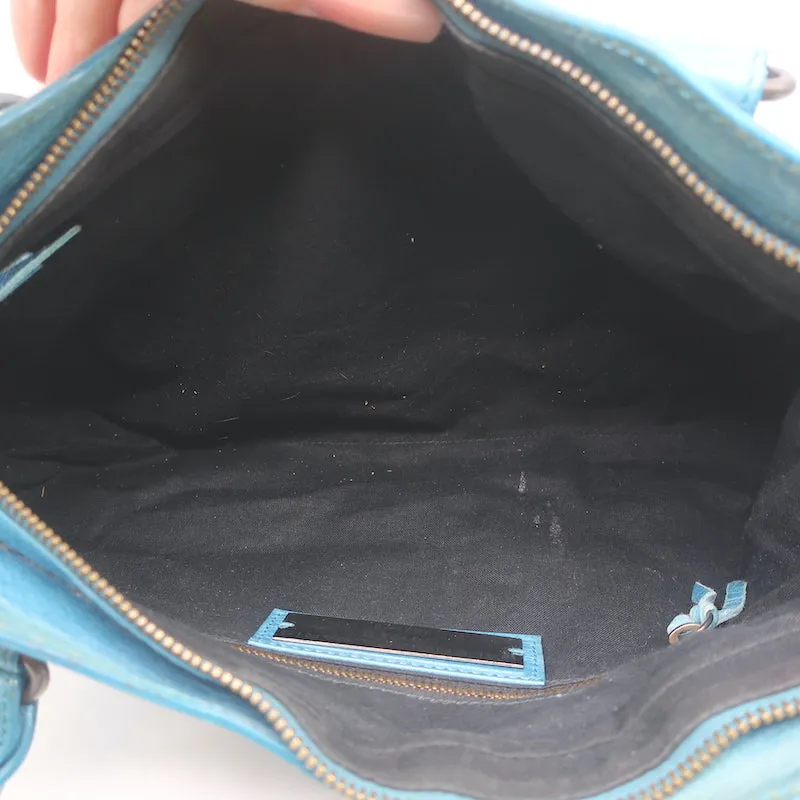 Balenciaga Classic First Bag Turquoise Leather Small Shoulder Bag