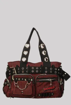 Banned Punk Handcuff Bag, Red