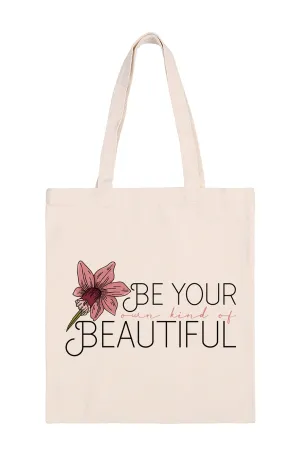 Be Your Own Kind of Beautiful Print Minimalist Fashion Tote Bag - Pack of 6