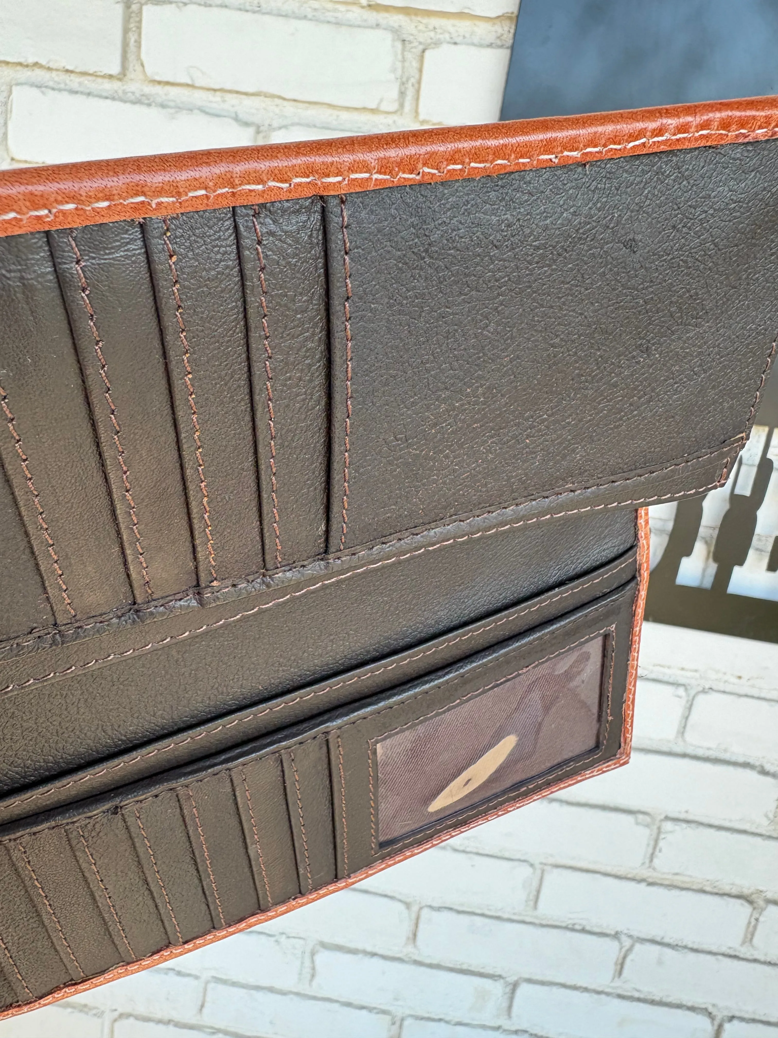 Beaded   Tooled Leather Long Wallet