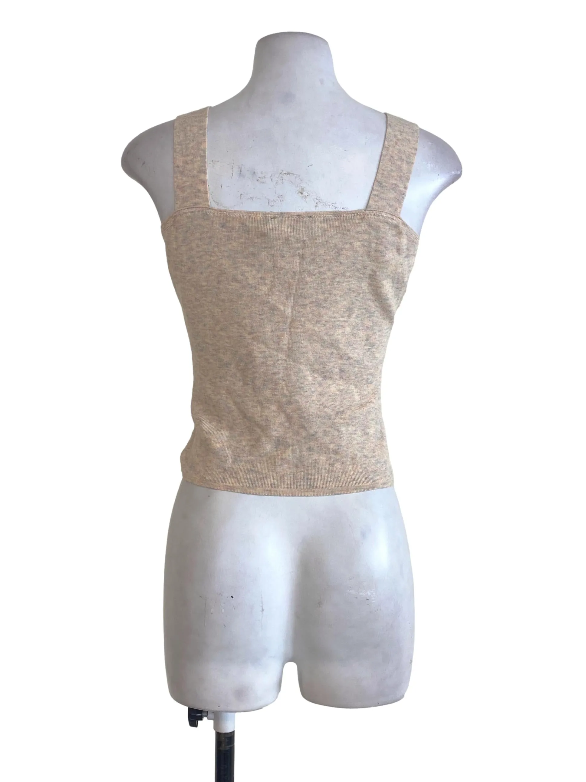 Beige Sleeveless Knitted Top TCL