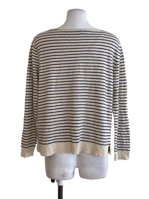Black Awning Stripe Sleevele Top