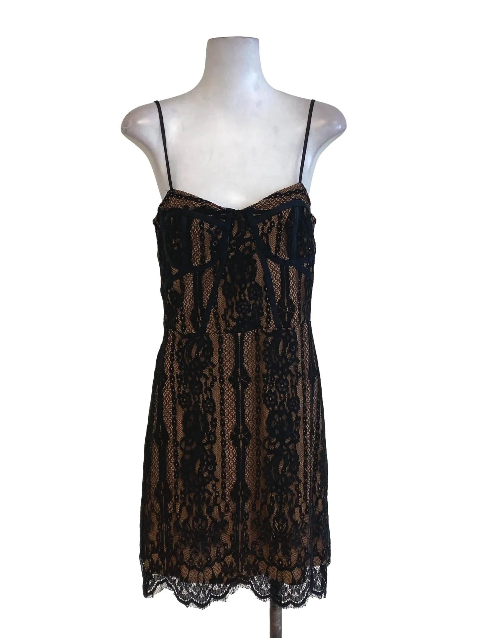 Black Floral Laced Mini Dress
