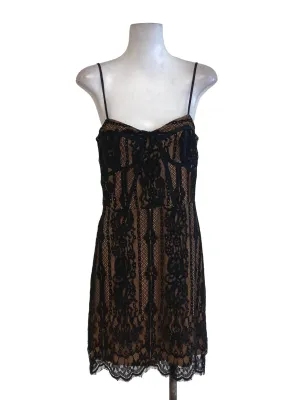 Black Floral Laced Mini Dress