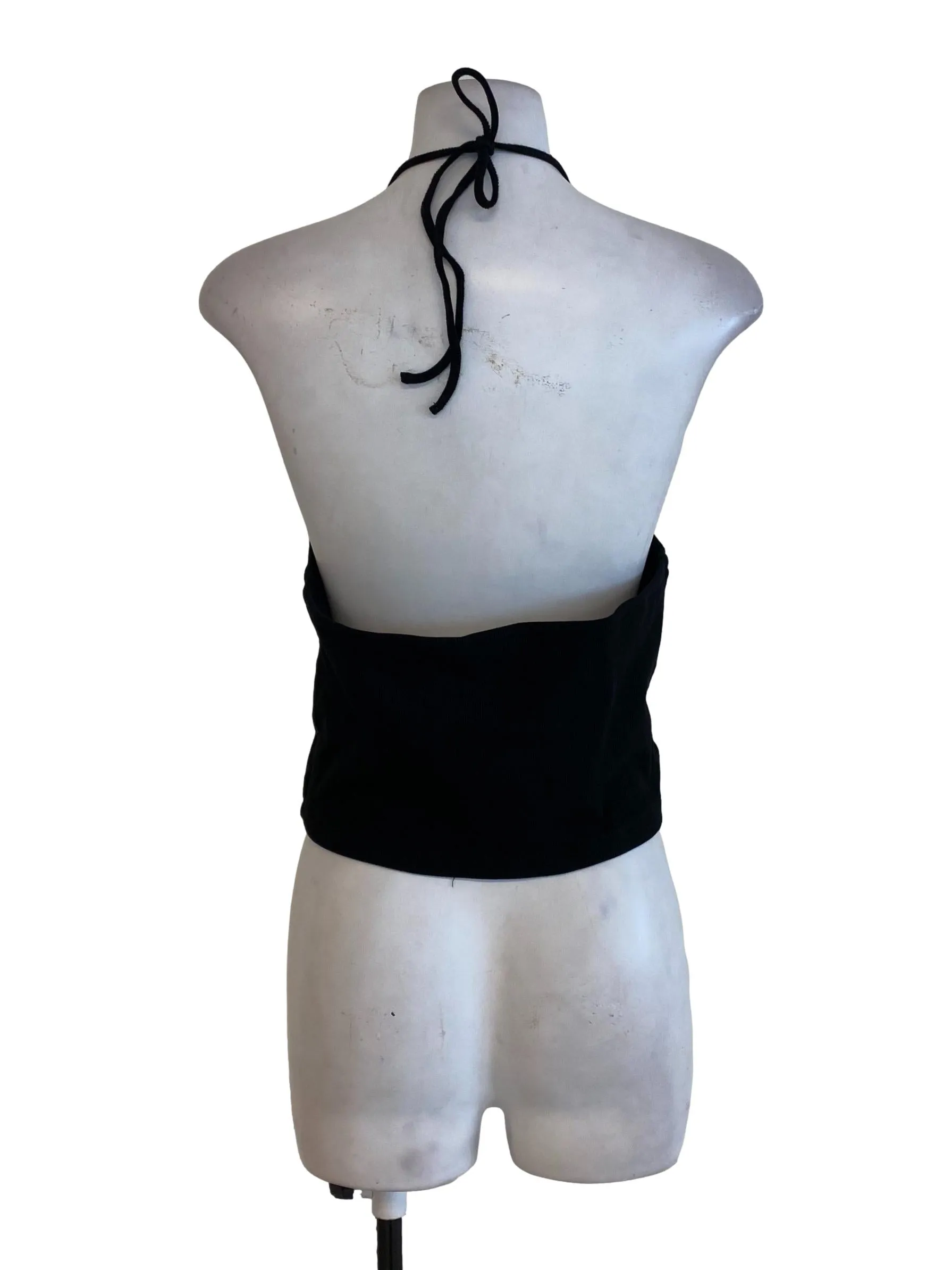 Black Knit Neck Hanging Top