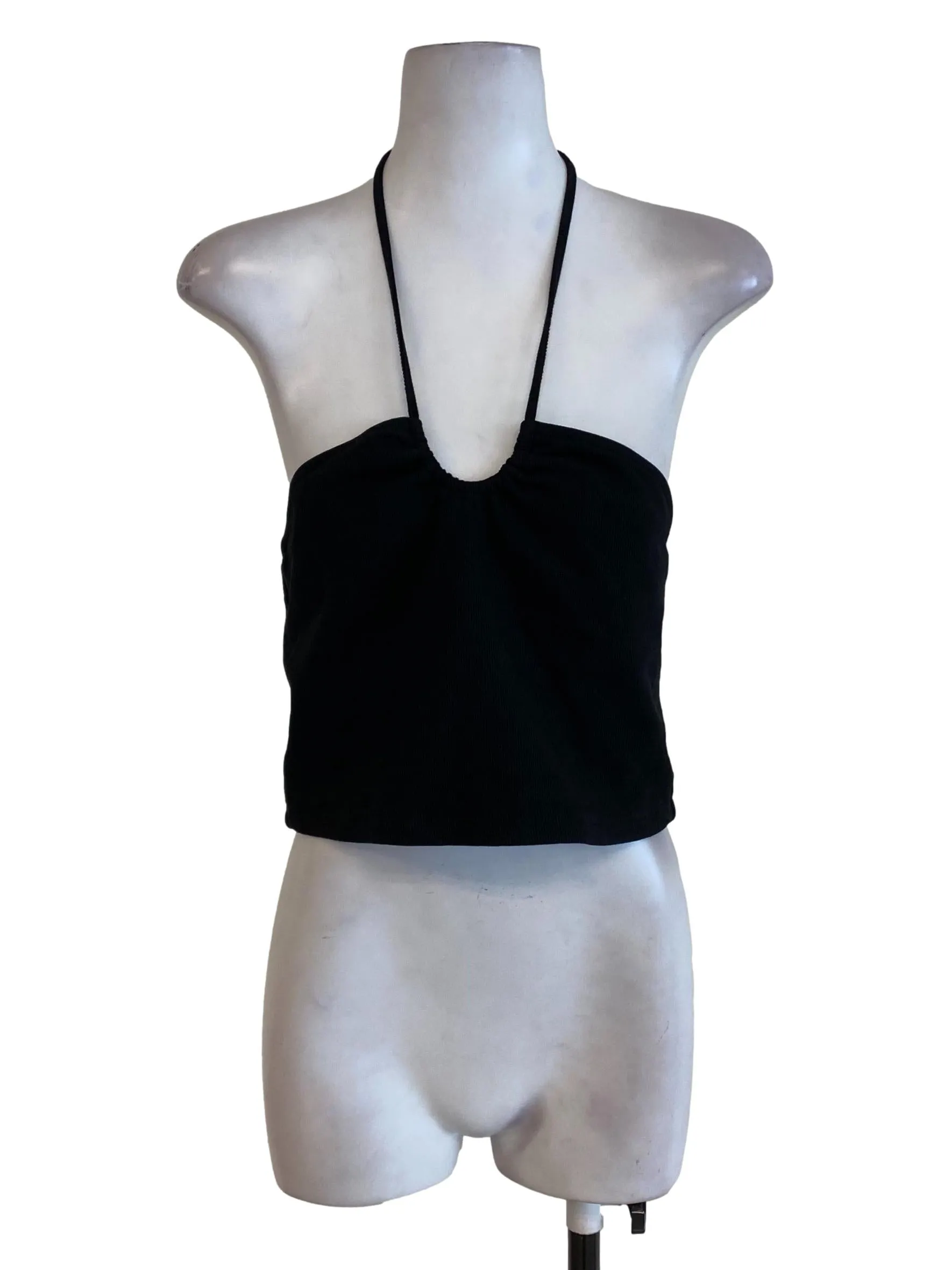Black Knit Neck Hanging Top