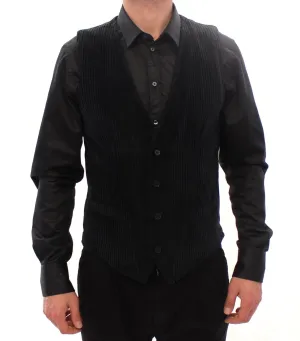Black Manchester Single Breasted Vest
