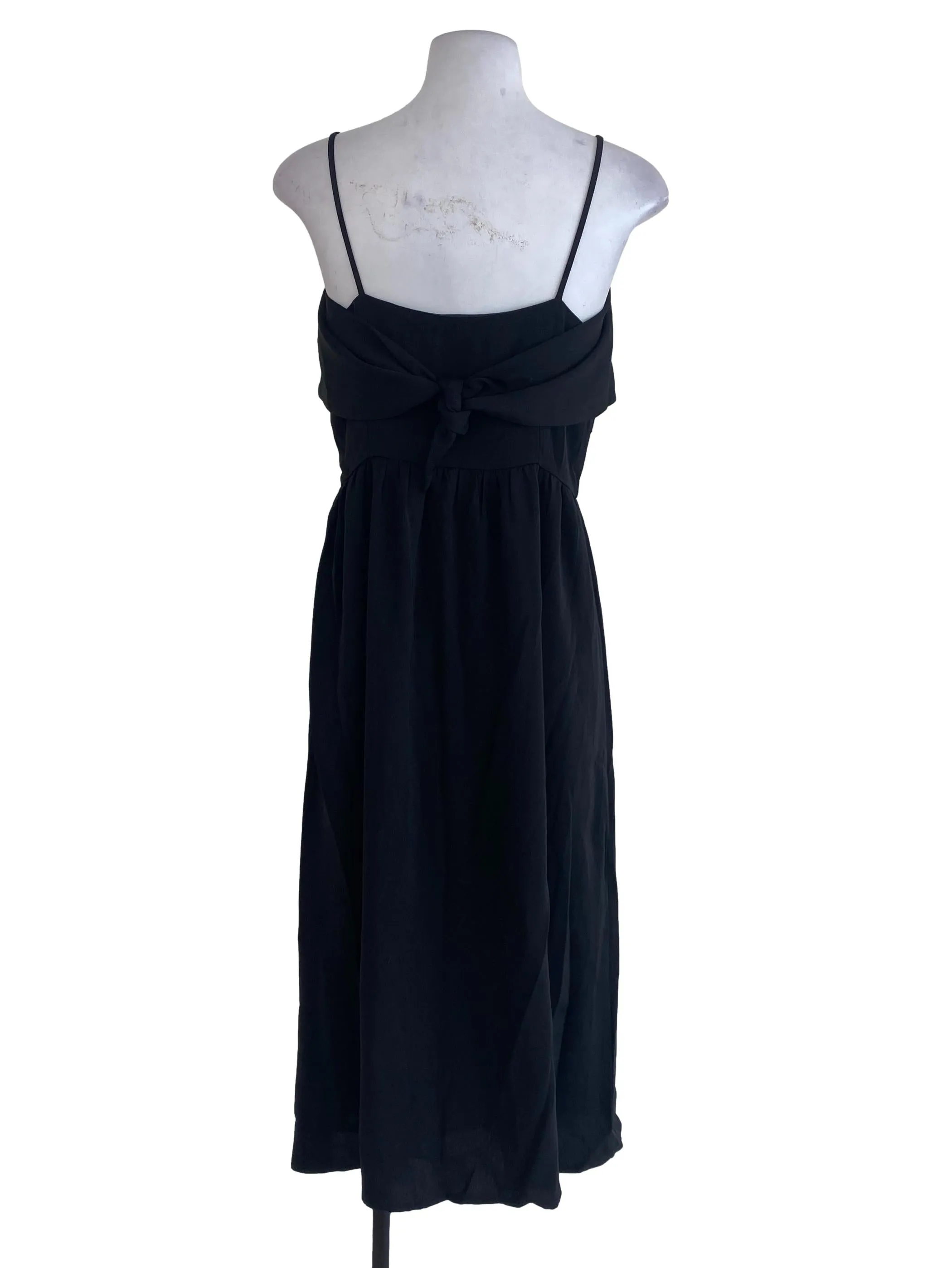 Black Plain Blouson Dress