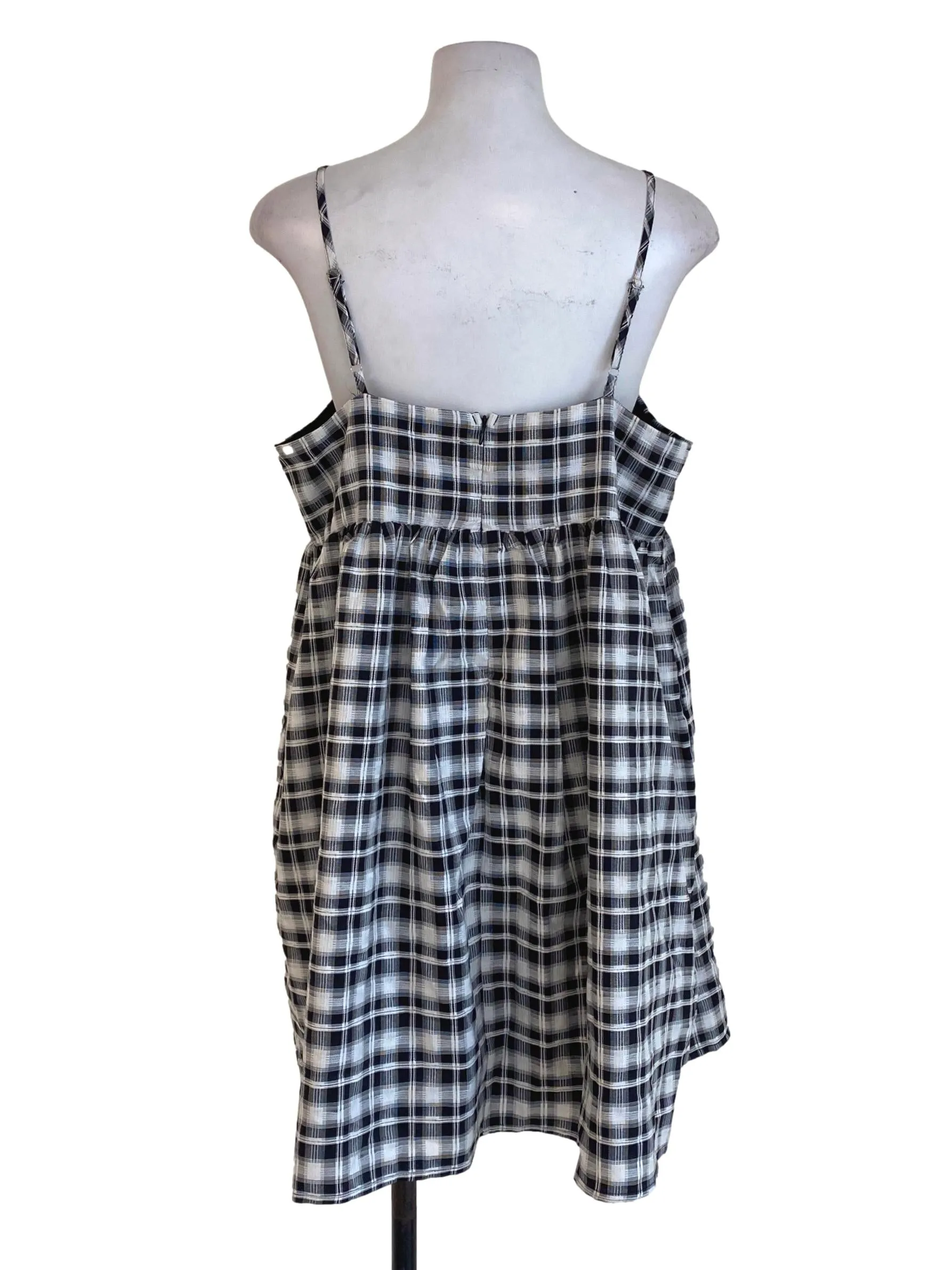 Black Tartan Blouson Dress TTR