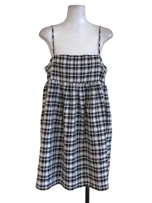 Black Tartan Blouson Dress TTR
