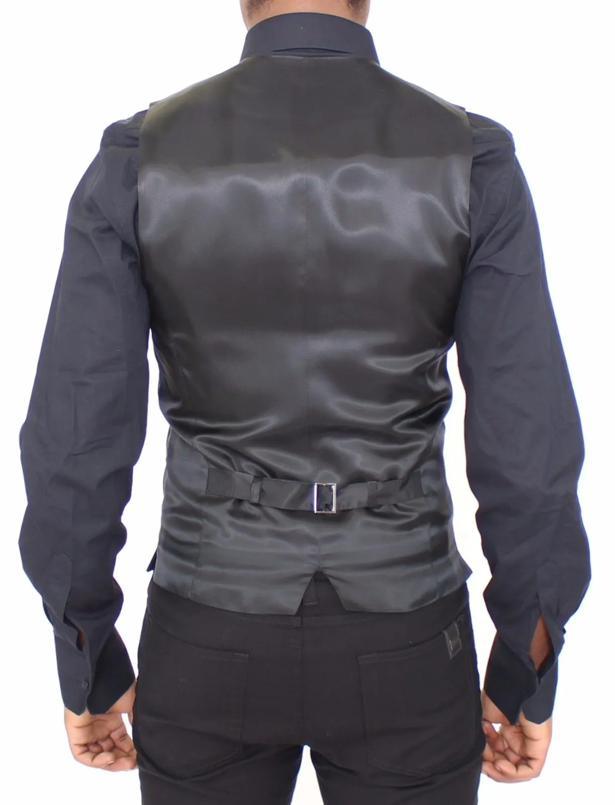 Black Wool Stretch Formal Dress Vest Gilet