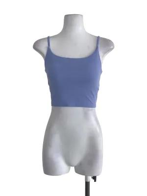 Blue Plain Crop Top